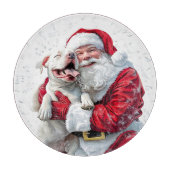 Santa Claus & Pitbull Puppy Hond Snijplank (Voorkant)