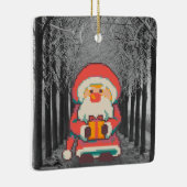 Santa Claus Pixelart Ho, Ho, Pixel Art  Keramisch Ornament (Rechts)