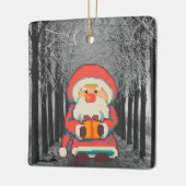 Santa Claus Pixelart Ho, Ho, Pixel Art  Keramisch Ornament (Links)
