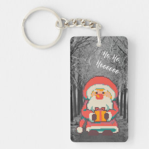 Santa Claus Pixelart Ho, Ho, Pixel Art  Sleutelhanger