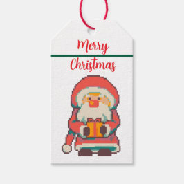 Santa Claus Pixelart Merry Christmas, Pixel Art Cadeaulabel