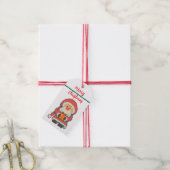 Santa Claus Pixelart Merry Christmas, Pixel Art Cadeaulabel (Met Touw)