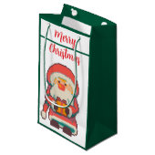 Santa Claus Pixelart Merry Christmas, Pixel Art  Klein Cadeauzakje (Voorkant Gekanteld)