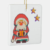 Santa Claus Pixelart, Pixel Art  Keramisch Ornament (Rechts)