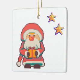 Santa Claus Pixelart, Pixel Art  Keramisch Ornament