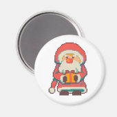Santa Claus Pixelart, Pixel Art  Magneet (Voorkant / Achterkant)