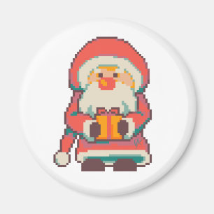 Santa Claus Pixelart, Pixel Art  Magneet