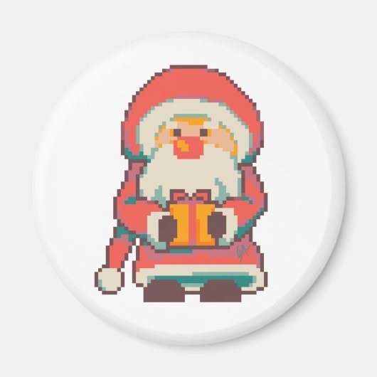 Santa Claus Pixelart, Pixel Art  Magneet (Voorkant)