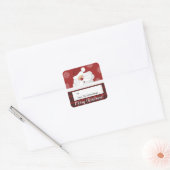 Santa Claus Plaid Square Holiday Christmas Label (Envelop)