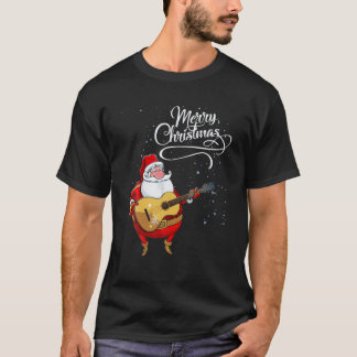 Santa Claus Play Guitar, Family Merry KerstPa T-shirt