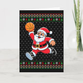 Santa Claus Playing Basketball Ugly Christmas Men  Kaart (Voorkant)