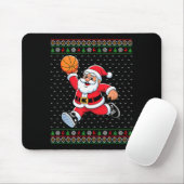 Santa Claus Playing Basketball Ugly Christmas Men Muismat (Met muis)