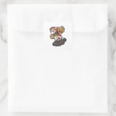 Santa Claus Playing Football illustration Vierkante Sticker (Tas)