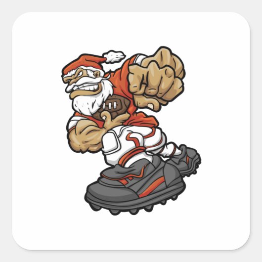 Santa Claus Playing Football illustration Vierkante Sticker (Voorkant)