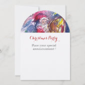 SANTA CLAUS PLAYING HARP CHRISTMAS PARTY INVITE KAART (Achterkant)