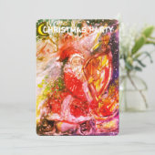 SANTA CLAUS PLAYING HARP CHRISTMAS PARTY INVITE KAART (Staand voorkant)