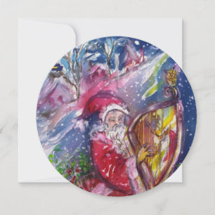 SANTA CLAUS PLAYING HARP - CHRISTMAS PARTY Pearl Kaart