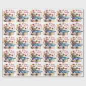 Santa Claus playing ping pong in a Hawaiian shirt Cadeaupapier (Vlak)