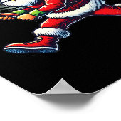 Santa Claus Playing Tennis Game Tennis Racket Chri Poster (Hoek)