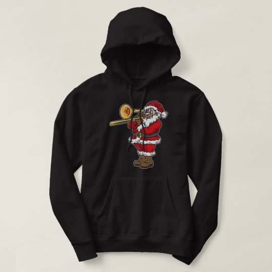 Santa Claus playing Trombone for Christmas Premium Hoodie (Design voorkant)