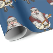 Santa Claus Plays Banjo Cadeaupapier (Rol Hoek)