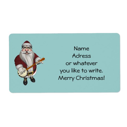 Santa Claus Plays Banjo Etiket (Voorkant)