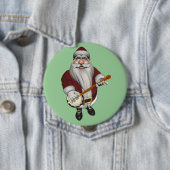 Santa Claus Plays Banjo Ronde Button 4,0 Cm (In situ)