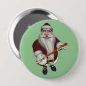 Santa Claus Plays Banjo Ronde Button 4,0 Cm (Voorkant /achterkant)