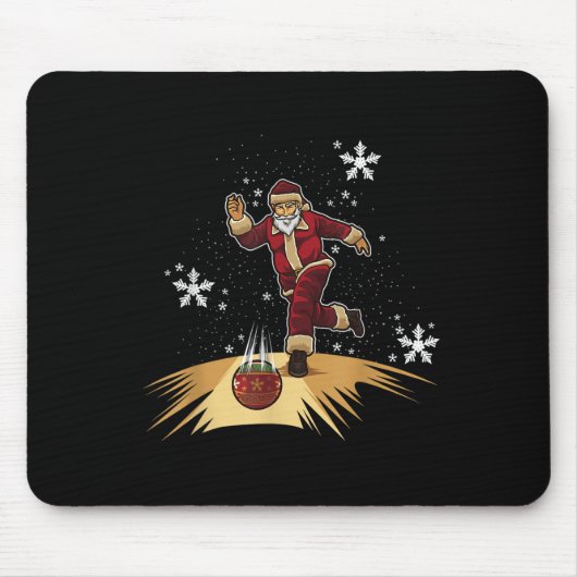Santa Claus Plays Bowling - Xmas Gift For Your Bow Muismat (Voorkant)