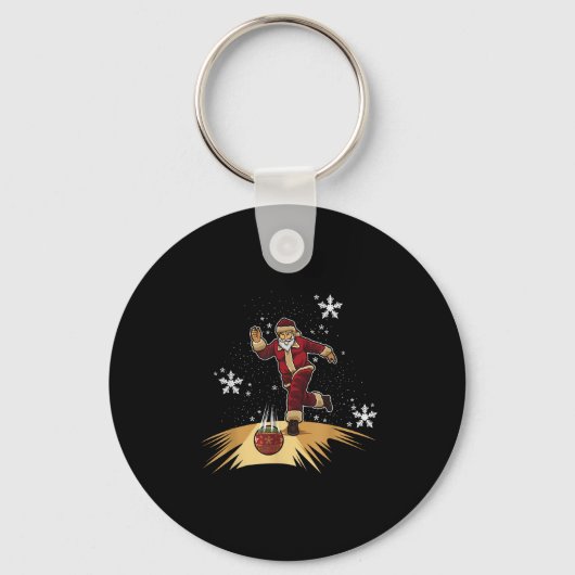 Santa Claus Plays Bowling - Xmas Gift For Your Bow Sleutelhanger (Voorkant)