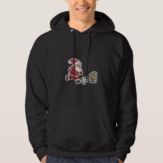 Santa Claus Plays Football with a Naughty Goblin Hoodie (Voorkant)