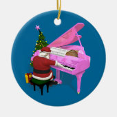 Santa Claus Plays Pink Piano Keramisch Ornament (Voorkant)