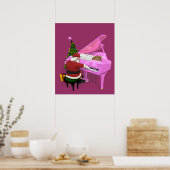 Santa Claus Plays Pink Piano Poster (Keuken)