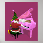 Santa Claus Plays Pink Piano Poster (Voorkant)