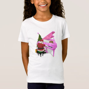 Santa Claus Plays Pink Piano T-shirt