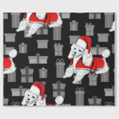 santa claus poodle cadeaupapier (Vlak)