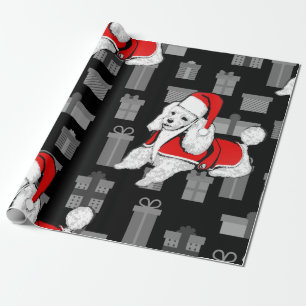 santa claus poodle cadeaupapier