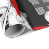 santa claus poodle cadeaupapier (Rol Hoek)