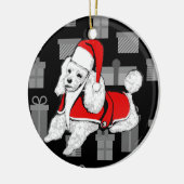 santa claus poodle keramisch ornament (Links)