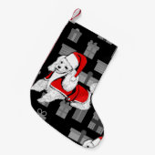 santa claus poodle kleine kerstsok (Voorkant (Hangend))