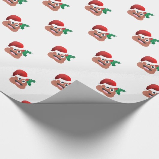 santa claus poop emoji cadeaupapier (Hoek)