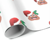 santa claus poop emoji cadeaupapier (Rol Hoek)