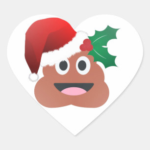 santa claus poop emoji hart sticker