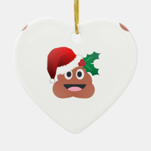 santa claus poop emoji keramisch ornament