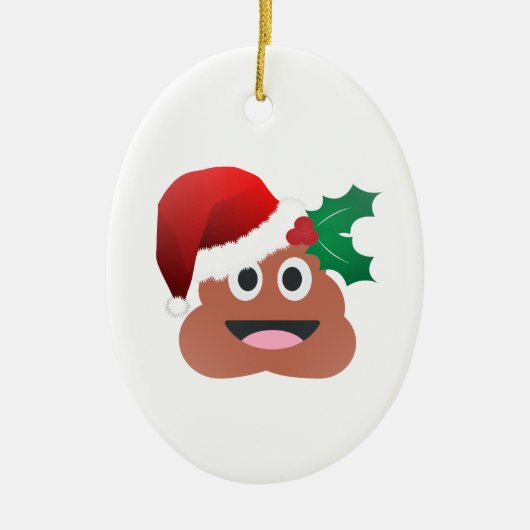 santa claus poop emoji keramisch ornament (Voorkant)