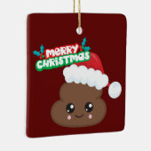 Santa Claus Poop Emoji kerstversiering Keramisch Ornament (Rechts)