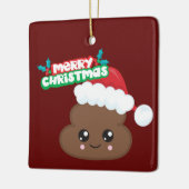 Santa Claus Poop Emoji kerstversiering Keramisch Ornament (Links)
