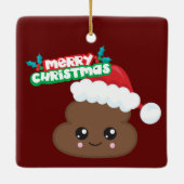 Santa Claus Poop Emoji kerstversiering Keramisch Ornament (Achterkant)