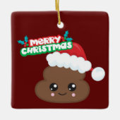 Santa Claus Poop Emoji kerstversiering Keramisch Ornament (Voorkant)