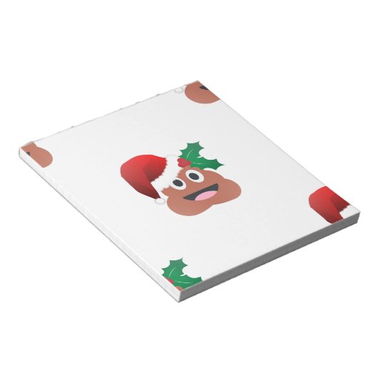 santa claus poop emoji notitieblok (Schuin)